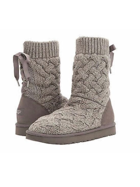 UGG Shoes - UGG Isla Gray Cable Knit Boots